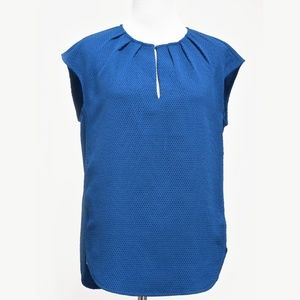 J.Crew Blue Top Blouse Shirt Waffle Type Fabric